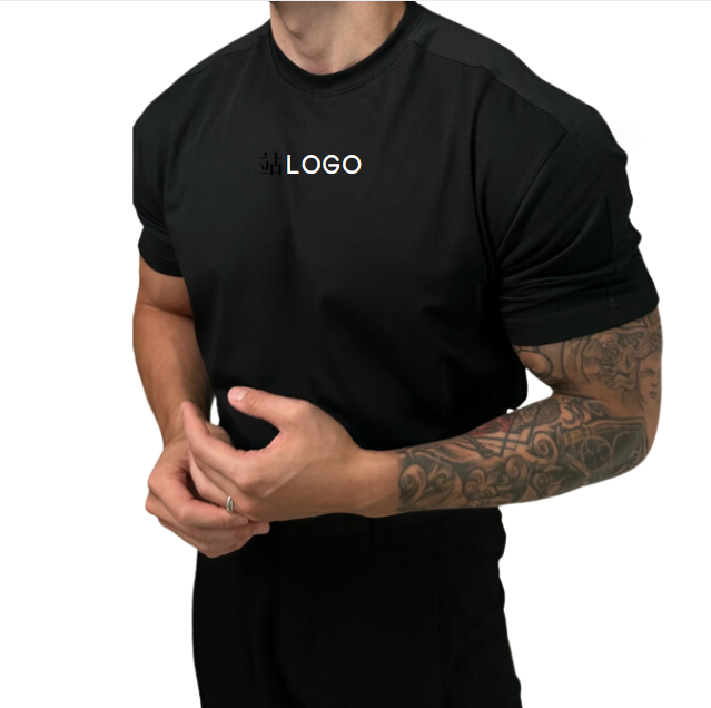 เสื้อยืดแขนสั้นผู้ชายสไตล์อเมริกันเรโทร ทำจากผ้าฝ้าย 100% น้ำหนัก 230 กรัม