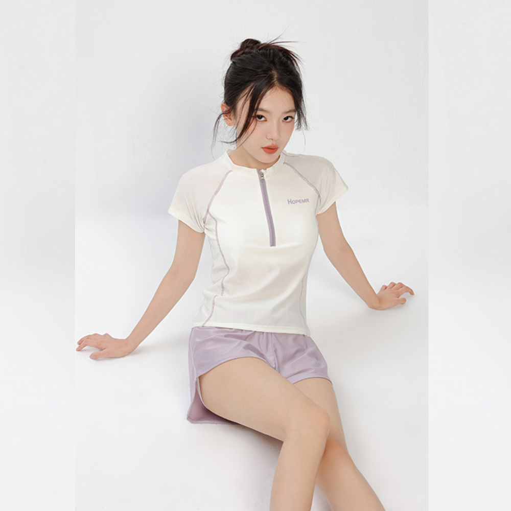 ชุดออกกำลังกายสำหรับผู้หญิงไซส์ใหญ่ สีเนื้อ นู้ด แบบเอสูง ทรงโยคะ