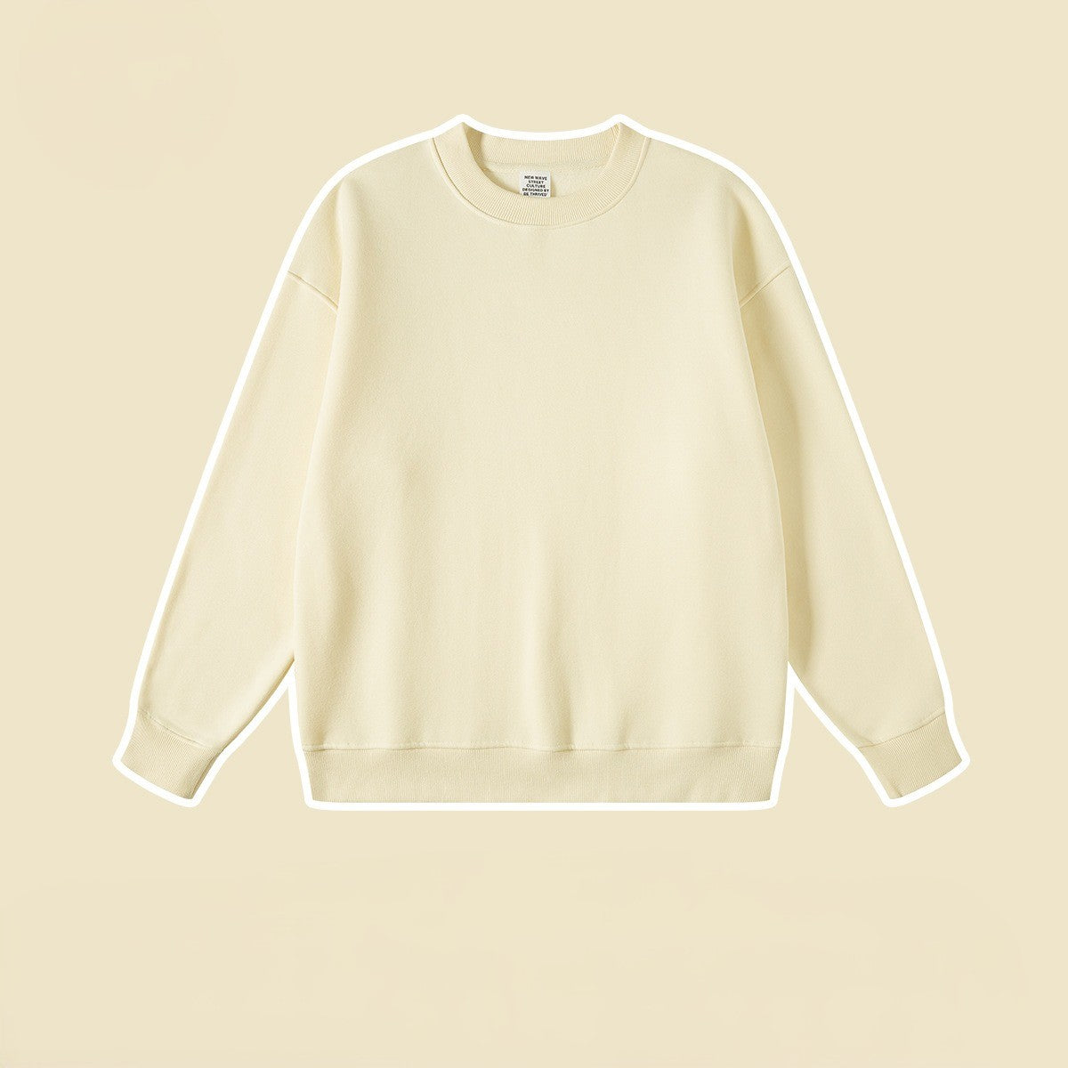 เสื้อฮู้ดคอกลมสำหรับผู้ชาย ทรงหลวม สบายๆ ทำจากแคชเมียร์ผสม 345 กรัม สีพื้น มีให้เลือก 12 สี