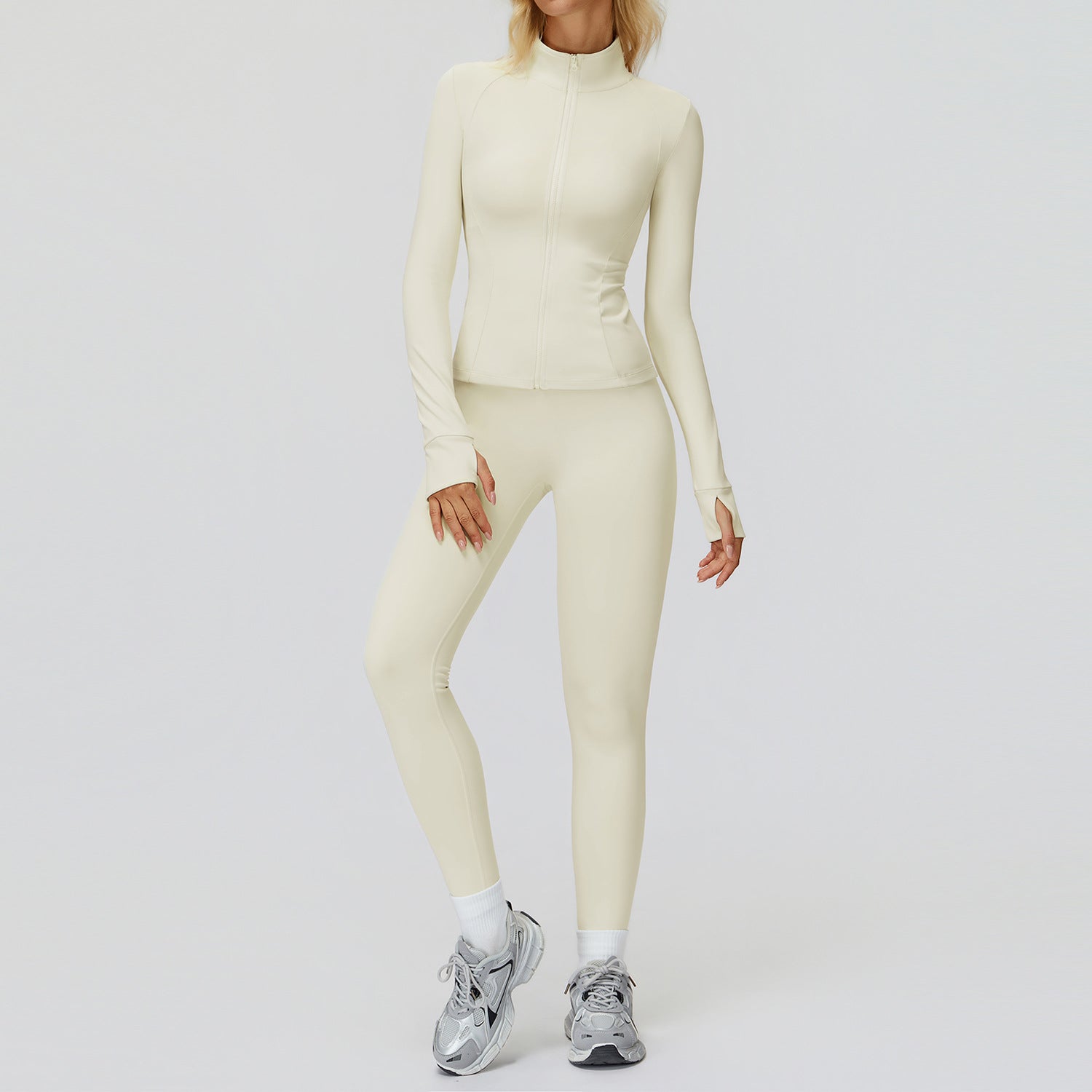 เซ็ตผ้าฟลีซกันลมและให้ความอบอุ่นสำหรับฤดูใบไม้ร่วงและฤดูหนาว พร้อมซิป เหมาะสำหรับวิ่งและออกกำลังกายกลางแจ้ง รหัส 5502