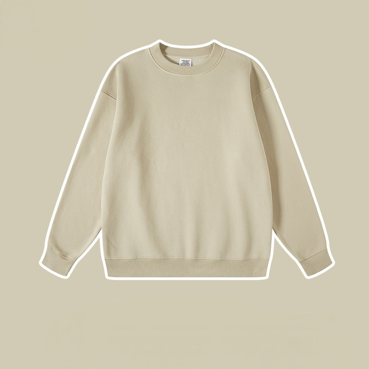 เสื้อฮู้ดคอกลมสำหรับผู้ชาย ทรงหลวม สบายๆ ทำจากแคชเมียร์ผสม 345 กรัม สีพื้น มีให้เลือก 12 สี