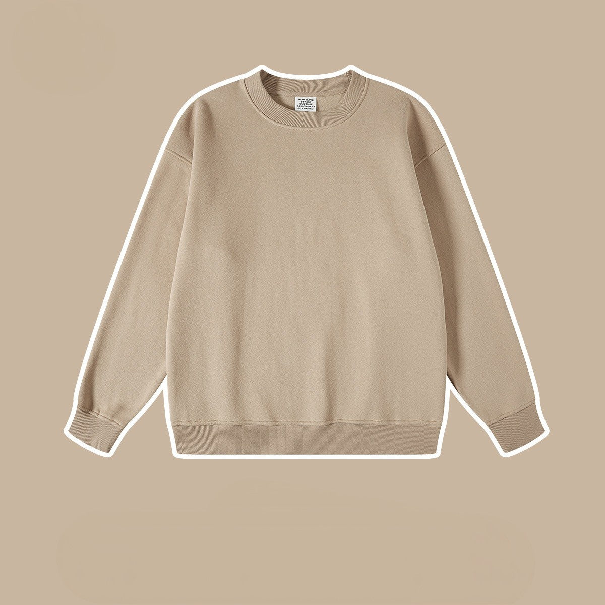 เสื้อฮู้ดคอกลมสำหรับผู้ชาย ทรงหลวม สบายๆ ทำจากแคชเมียร์ผสม 345 กรัม สีพื้น มีให้เลือก 12 สี