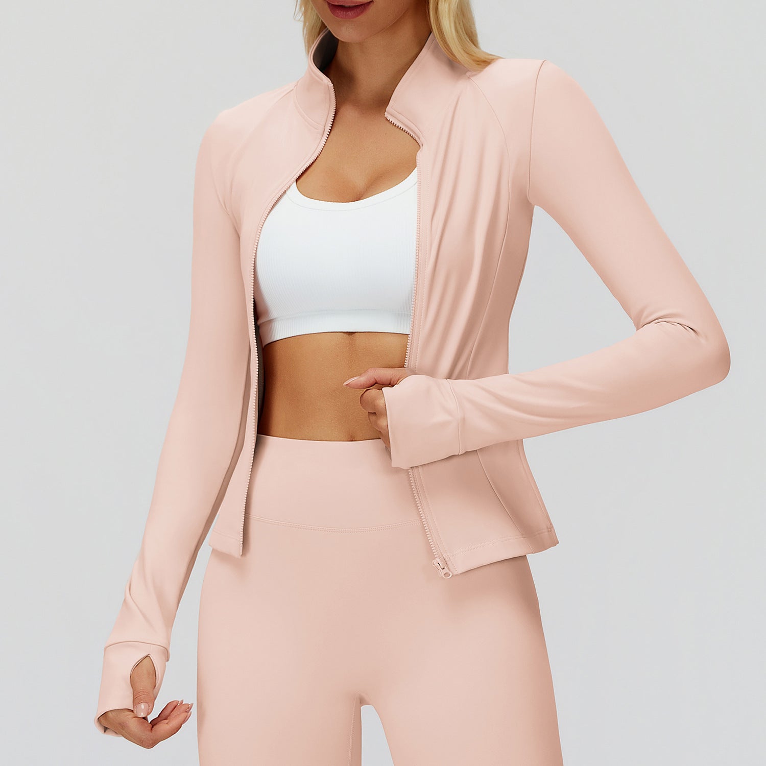 เซ็ตผ้าฟลีซกันลมและให้ความอบอุ่นสำหรับฤดูใบไม้ร่วงและฤดูหนาว พร้อมซิป เหมาะสำหรับวิ่งและออกกำลังกายกลางแจ้ง รหัส 5502