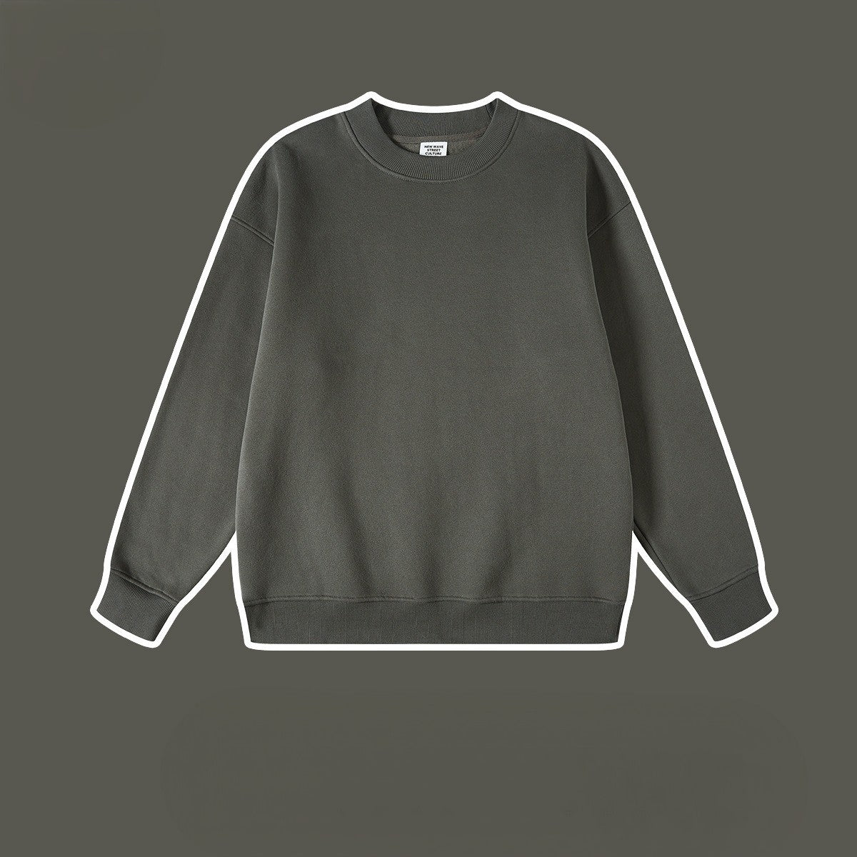 เสื้อฮู้ดคอกลมสำหรับผู้ชาย ทรงหลวม สบายๆ ทำจากแคชเมียร์ผสม 345 กรัม สีพื้น มีให้เลือก 12 สี