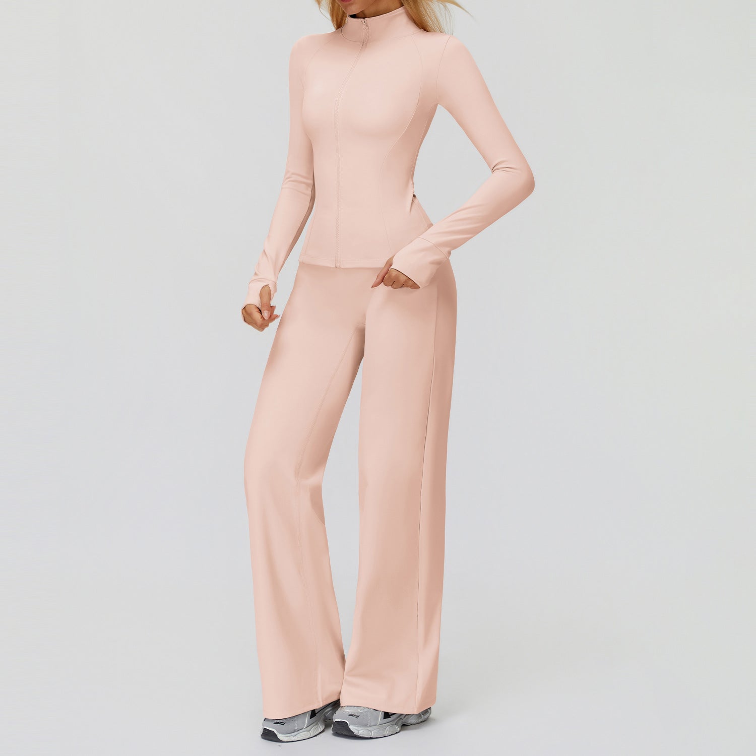 เซ็ตผ้าฟลีซกันลมและให้ความอบอุ่นสำหรับฤดูใบไม้ร่วงและฤดูหนาว พร้อมซิป เหมาะสำหรับวิ่งและออกกำลังกายกลางแจ้ง รหัส 5502