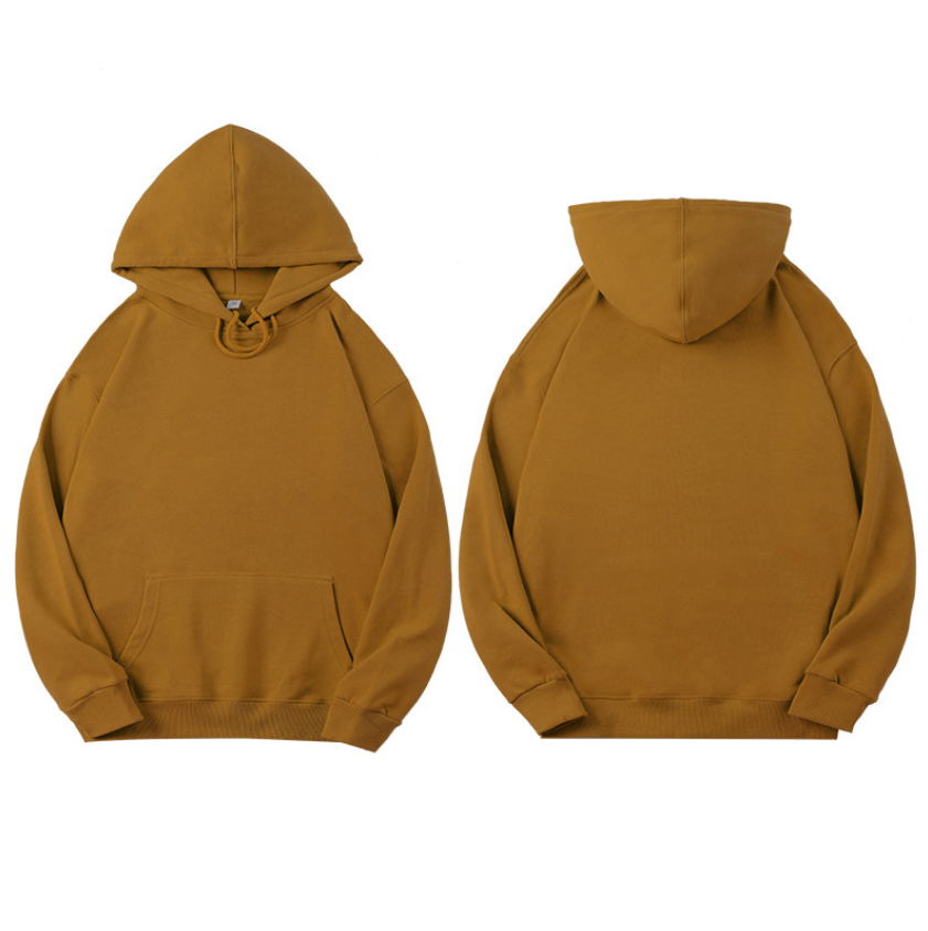 เสื้อฮู้ดผ้าฝ้ายหวีคุณภาพสูง สีพื้นเรียบ สำหรับทั้งชายและหญิง พร้อมโลโก้สั่งทำได้ 14 สี