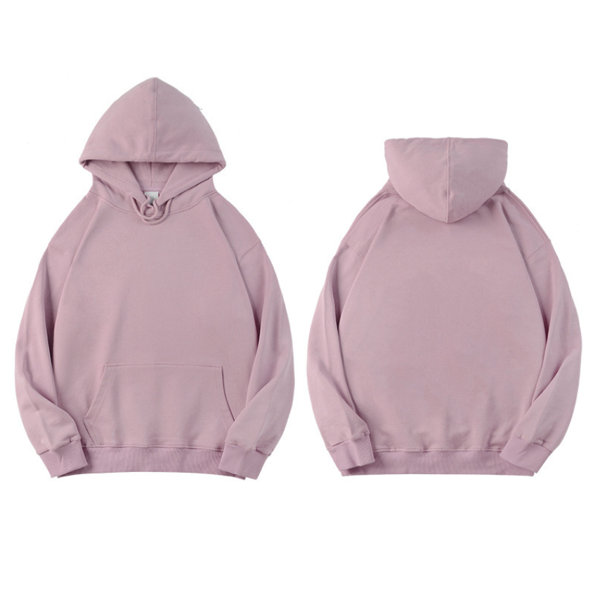 เสื้อฮู้ดผ้าฝ้ายหวีคุณภาพสูง สีพื้นเรียบ สำหรับทั้งชายและหญิง พร้อมโลโก้สั่งทำได้ 14 สี