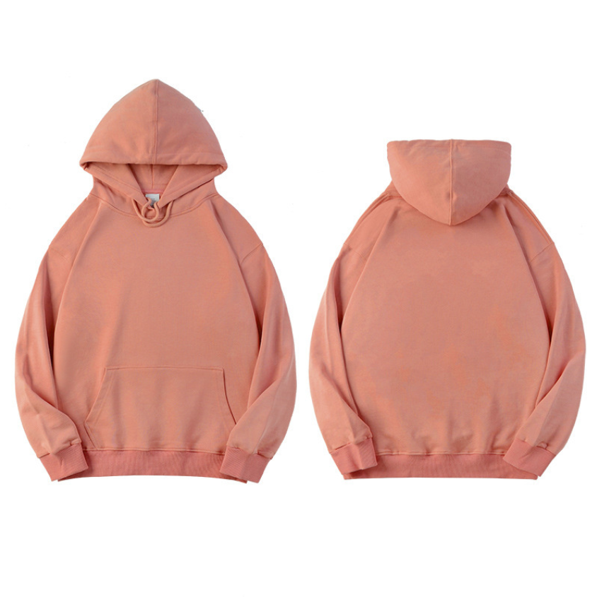 เสื้อฮู้ดผ้าฝ้ายหวีคุณภาพสูง สีพื้นเรียบ สำหรับทั้งชายและหญิง พร้อมโลโก้สั่งทำได้ 14 สี