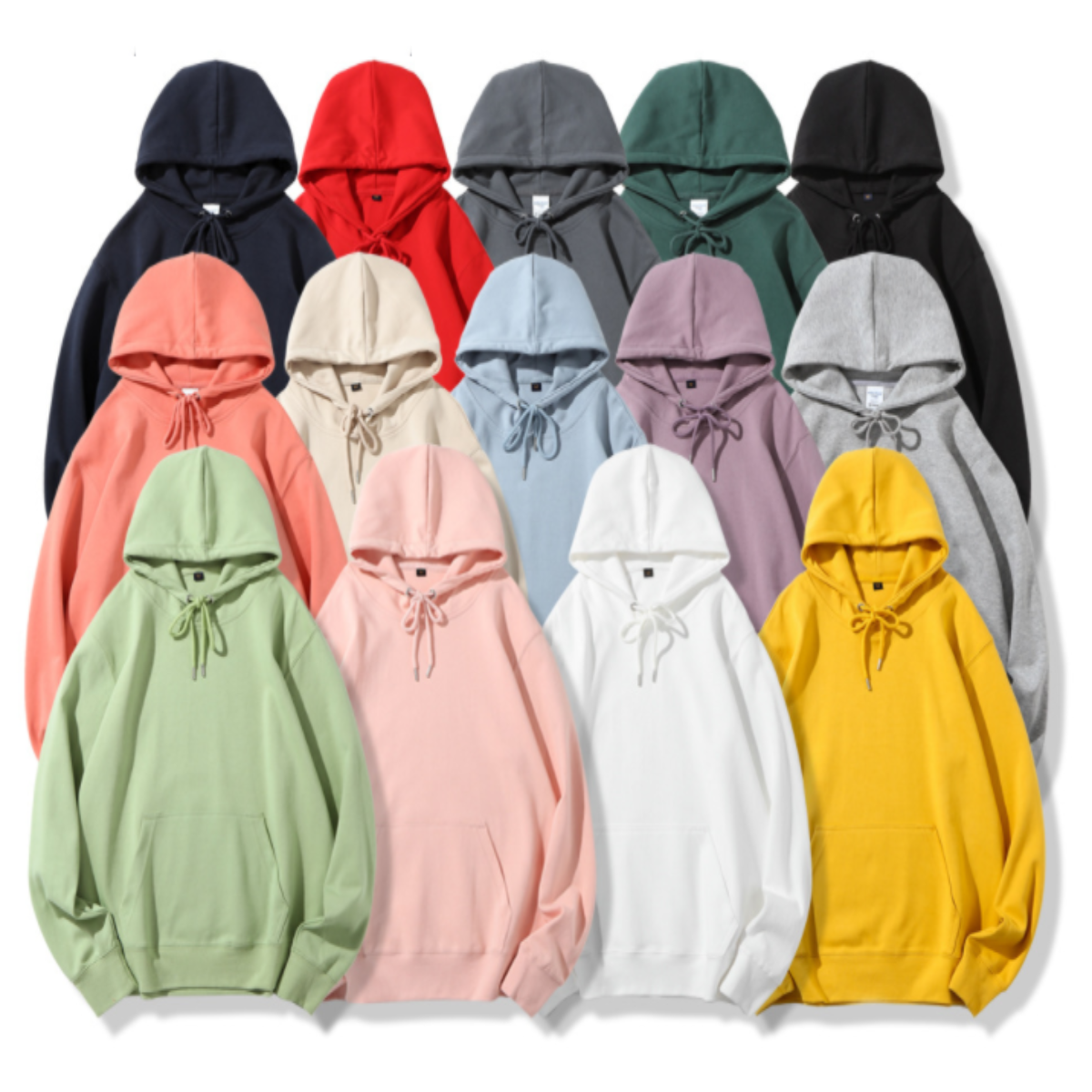 เสื้อฮู้ดแบบไม่มีโลโก้ คุณภาพสูง สไตล์ใหม่ สำหรับ unisex มีให้เลือก 14 สี