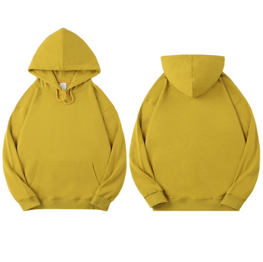 เสื้อฮู้ดผ้าฝ้ายหวีคุณภาพสูง สีพื้นเรียบ สำหรับทั้งชายและหญิง พร้อมโลโก้สั่งทำได้ 14 สี