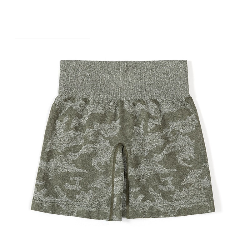 กางเกงขาสั้นโยคะลายพราง ยืดหยุ่น แห้งเร็ว ระบายอากาศได้ดี มีให้เลือก 13 สี