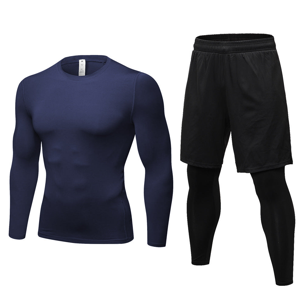เสื้อแขนยาวทรงเข้ารูปคล้ายกางเกงขายาว แห้งเร็ว ระบายเหงื่อได้ดี 2 ชิ้น 1019+7010 5 สี