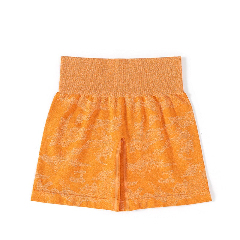 กางเกงขาสั้นโยคะลายพราง ยืดหยุ่น แห้งเร็ว ระบายอากาศได้ดี มีให้เลือก 13 สี