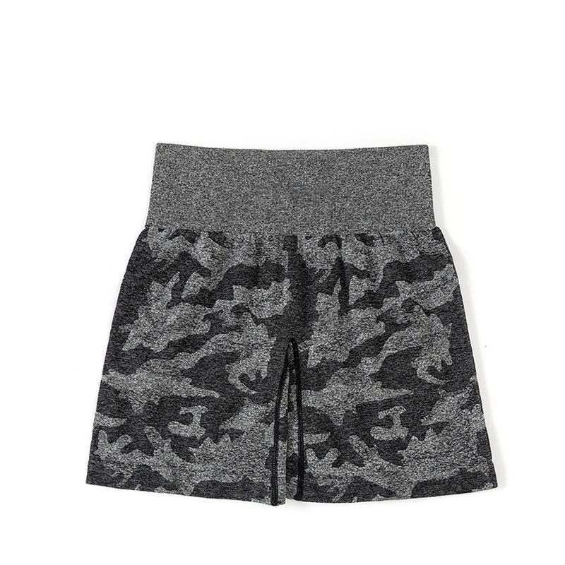 กางเกงขาสั้นโยคะลายพราง ยืดหยุ่น แห้งเร็ว ระบายอากาศได้ดี มีให้เลือก 13 สี