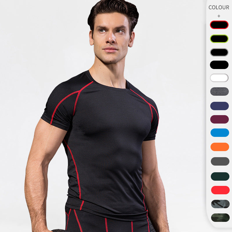 ชุดบอดี้สูทแขนสั้นสำหรับผู้ชาย PRO Dry Suit แบบยืดหยุ่น มีให้เลือก 14 สี รหัส 1053