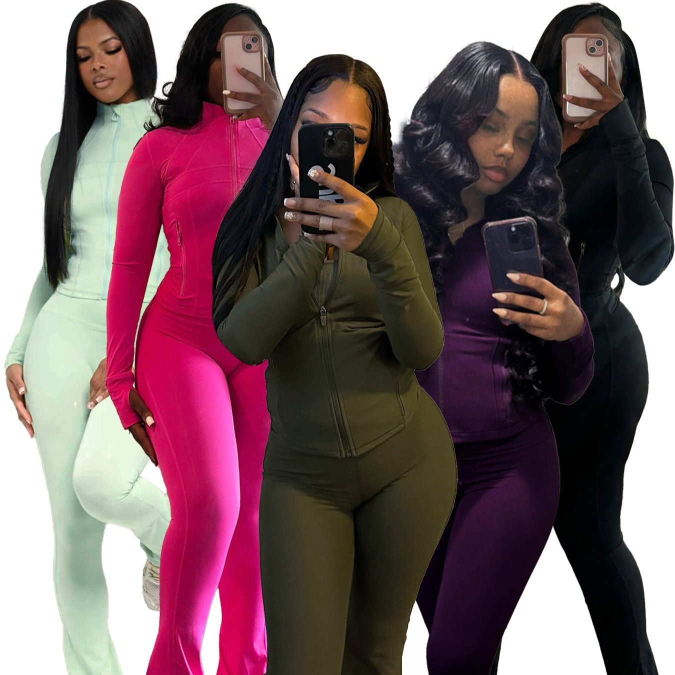 HR24057 ชุดสองชิ้นสุดเซ็กซี่ แขนยาว ทรงกระดิ่ง