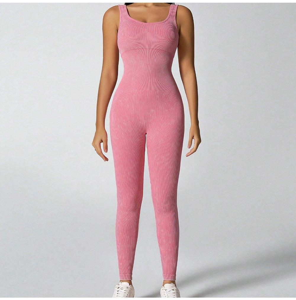 ชุดจั๊มสูทผ้าทรายสำหรับใส่เล่นโยคะ