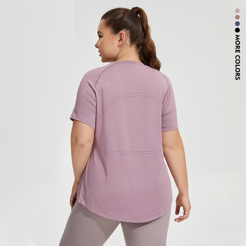 ชุดโยคะทรงเข้ารูปยาวสำหรับสาวไซส์ใหญ่ ผ้าตาข่าย 4 สี