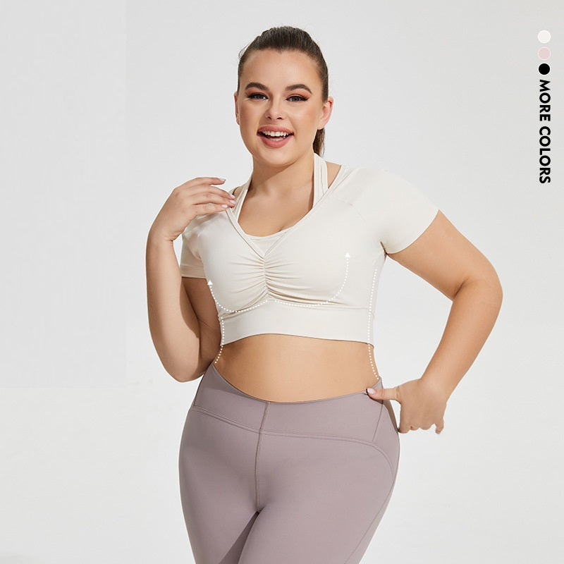 เสื้อชั้นในโยคะแบบผูกคอสำหรับผู้หญิง เซ็กซี่ สำหรับวิ่ง ออกกำลังกาย มีแผ่นเสริมหน้าอก 3 สี