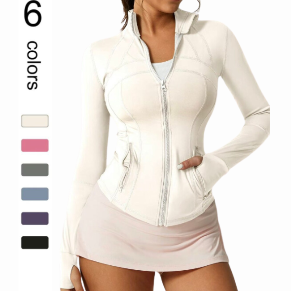 เสื้อแจ็คเก็ตสำหรับวิ่ง ปั่นจักรยาน ออกกำลังกาย โยคะ ระบายอากาศได้ดี มีกระเป๋า