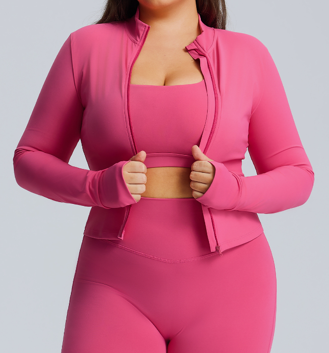 ชุดออกกำลังกายสำหรับผู้หญิงไซส์ใหญ่ สีเนื้อ นู้ด แบบเอสูง ทรงโยคะ