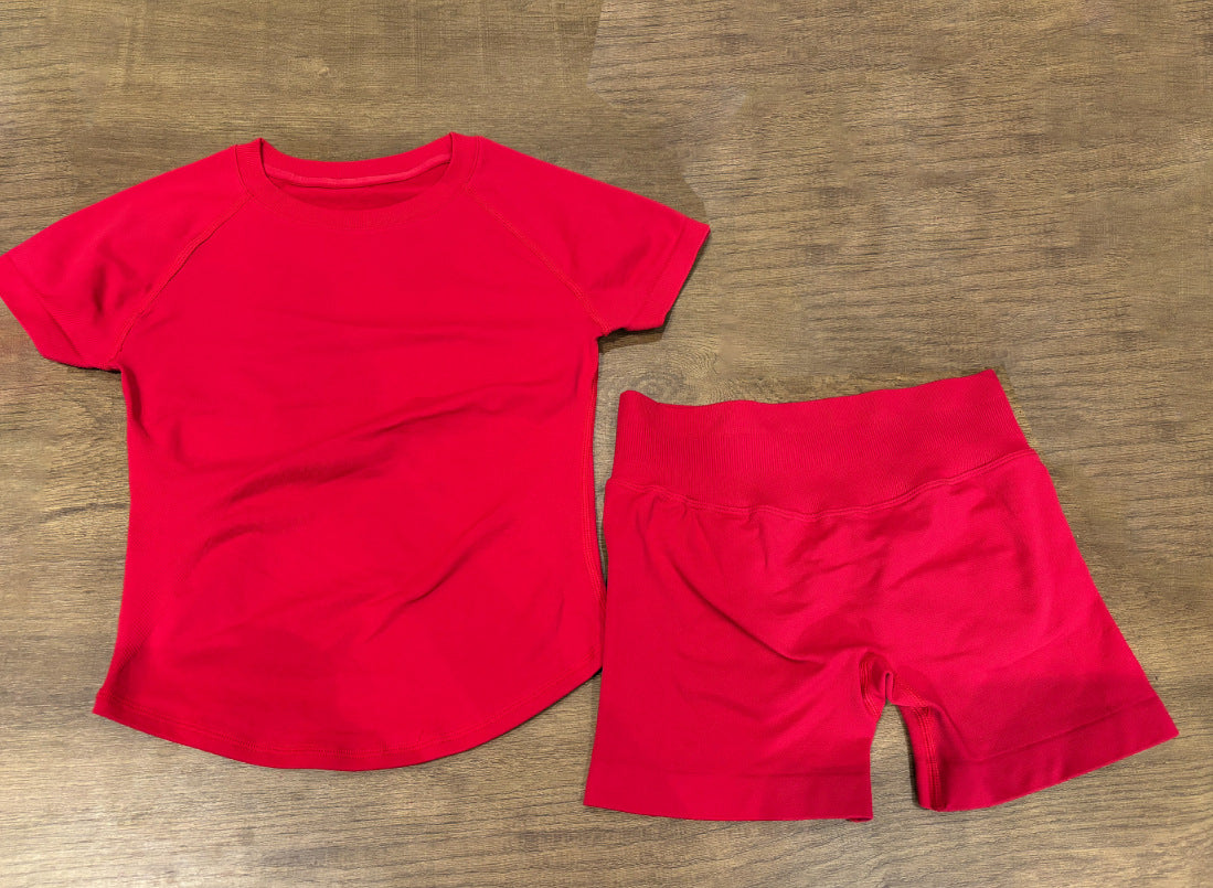 ชุดโยคะ ชุดสำหรับกิจกรรมกลางแจ้ง ชุดวิ่ง ชุดออกกำลังกาย บรา + กางเกงขาสั้น 4518