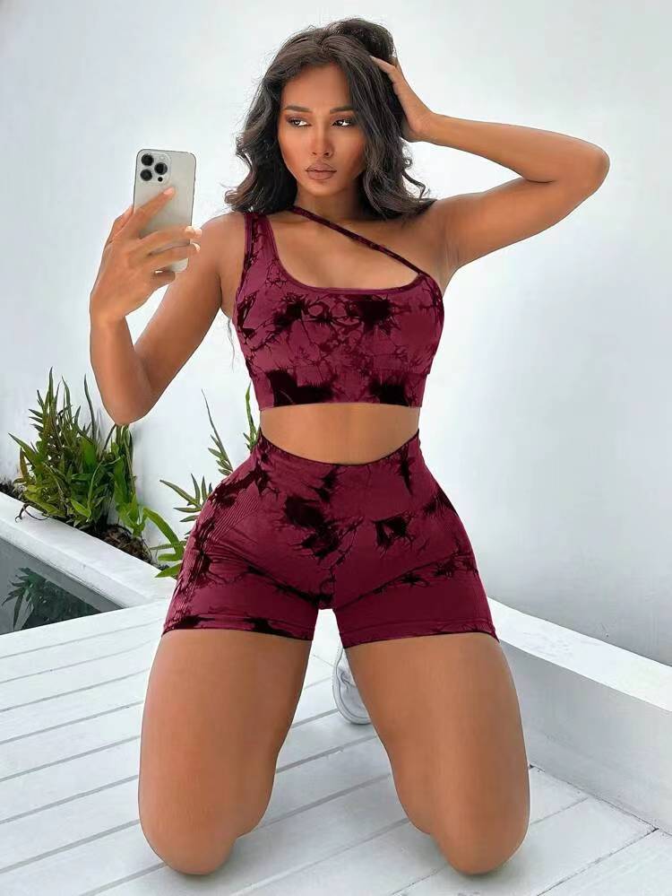 ชุดกีฬาแขนเดียวมัดย้อม 9 สี