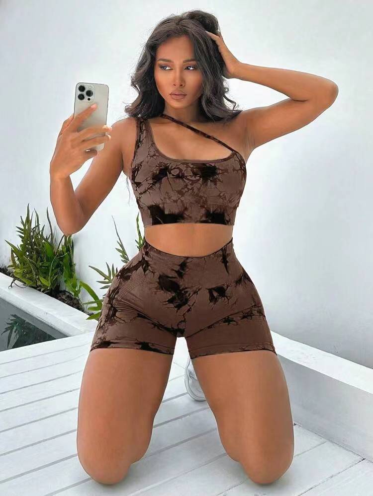 ชุดกีฬาแขนเดียวมัดย้อม 9 สี