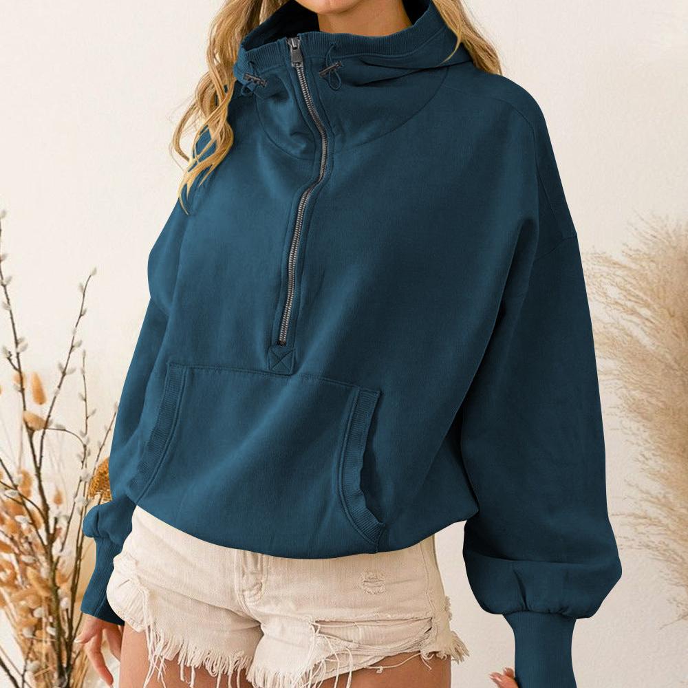 เสื้อฮู้ดแขนยาวมีซิปและเชือกผูก 6 สี