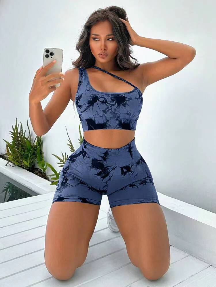 ชุดกีฬาแขนเดียวมัดย้อม 9 สี