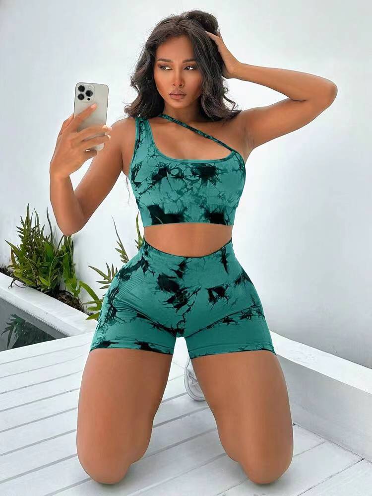 ชุดกีฬาแขนเดียวมัดย้อม 9 สี