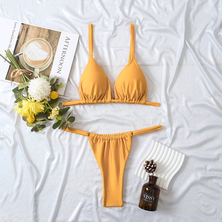 ชุดว่ายน้ำบิกินี่ผ้าสองชั้นแฟชั่น รุ่น 3018 มีให้เลือก 5 สี