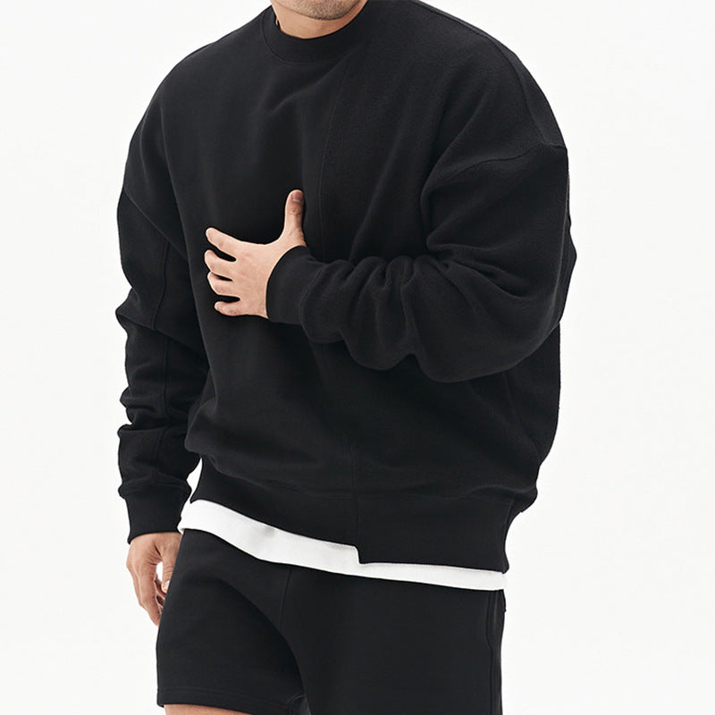 เสื้อฮู้ดขนเฟอร์คอกลมแขนยาวทรงสปอร์ต 4 สี