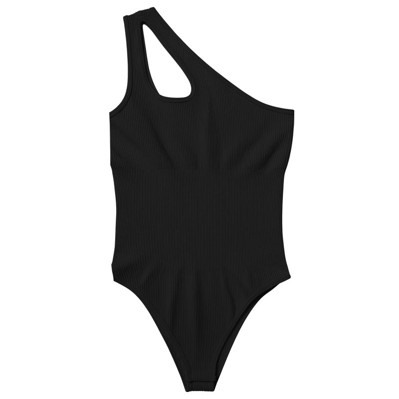 บอดี้สูทกระชับสัดส่วนสำหรับเล่นกีฬา ดีไซน์ทันสมัย ​​มีช่องเว้า เหมาะสำหรับโยคะและฟิตเนส มี 4 สีให้เลือก 