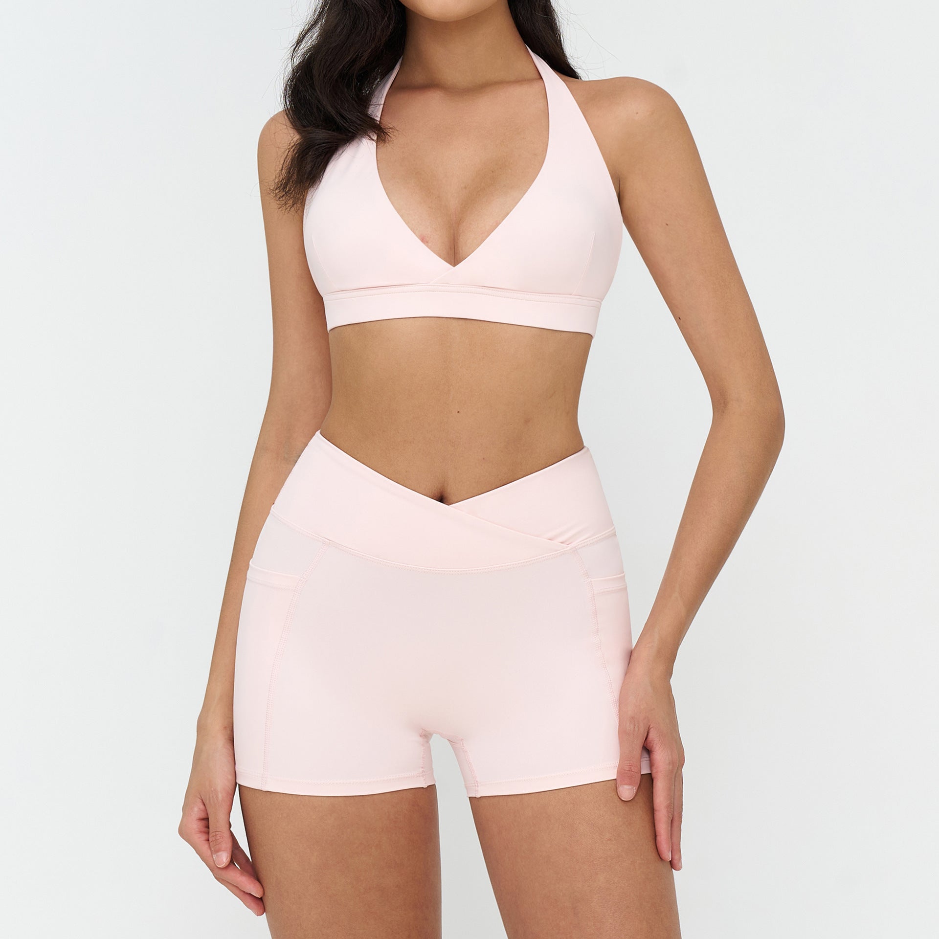 ชุดโยคะ ชุดสำหรับกิจกรรมกลางแจ้ง ชุดวิ่ง ชุดออกกำลังกาย บรา + กางเกงขาสั้น 4518