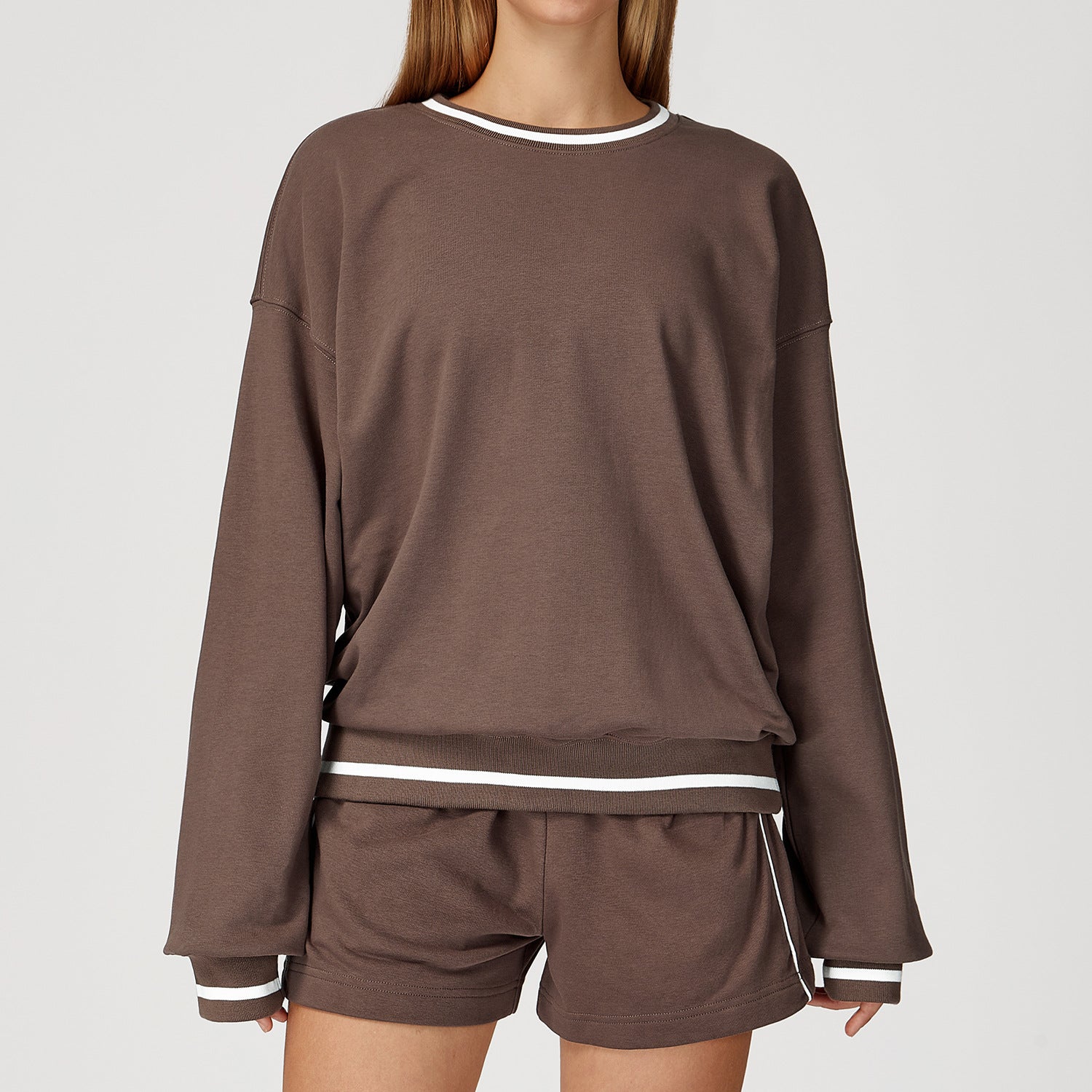 สูทฮู้ดดี้สำหรับผู้หญิง สวมใส่สบาย อเนกประสงค์ ชุดกีฬาแฟชั่นสำหรับกิจกรรมกลางแจ้งสำหรับผู้หญิง รหัส 7028