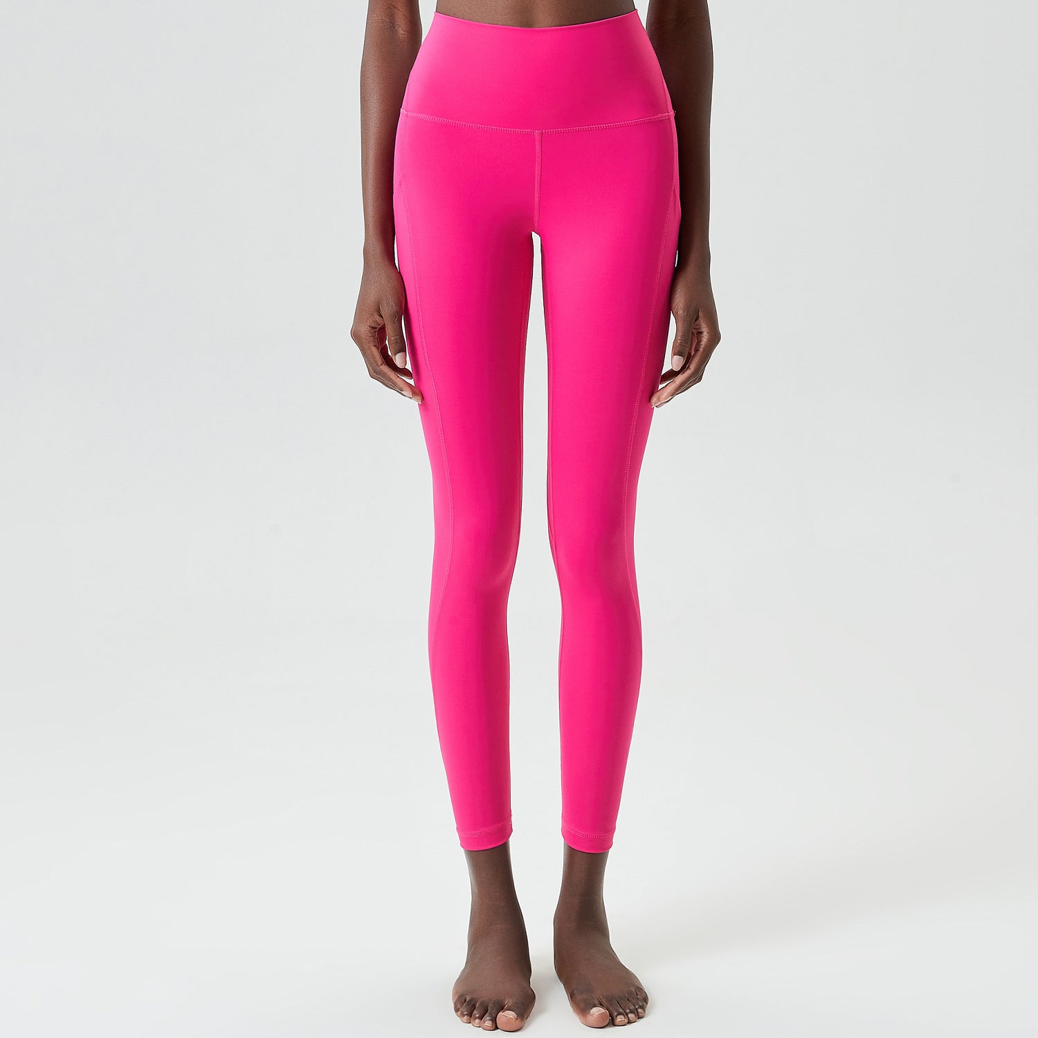 กางเกงโยคะเอวครึ่งตัวมีกระเป๋า ทรงสกินนี่ ยืดหยุ่นได้ ไซส์ใหญ่พิเศษ 6 สี