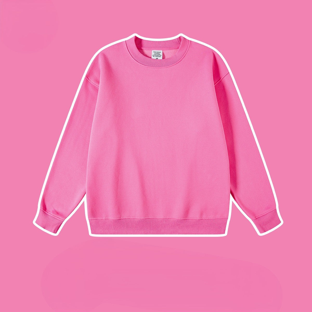 เสื้อฮู้ดคอกลมสำหรับผู้ชาย ทรงหลวม สบายๆ ทำจากแคชเมียร์ผสม 345 กรัม สีพื้น มีให้เลือก 12 สี