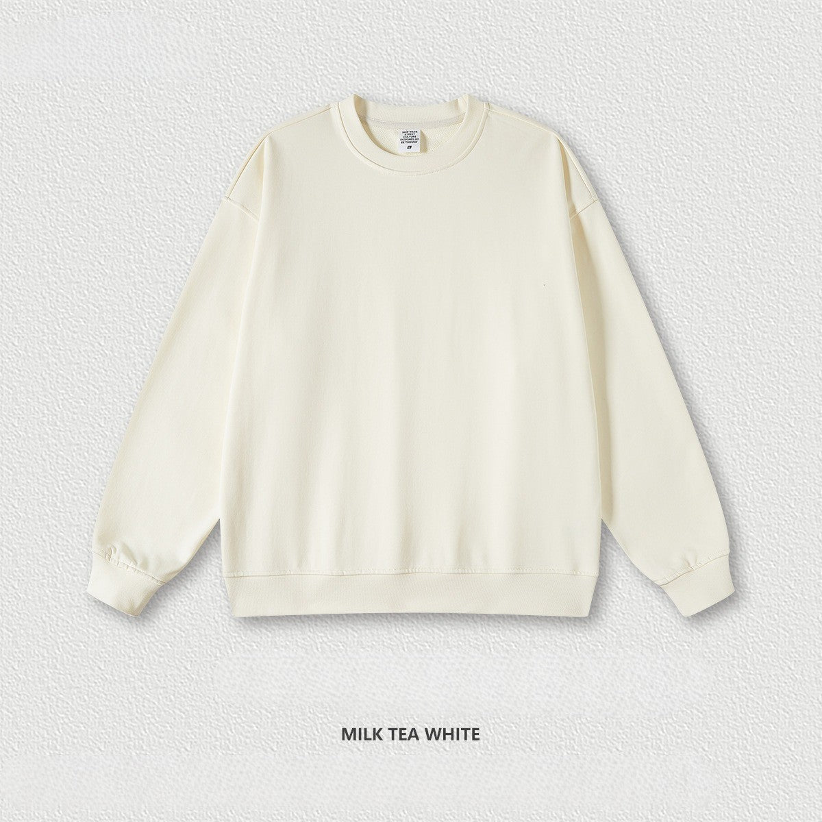 เสื้อฮู้ดคอกลมทรงหลวม ทำจากผ้าขนสัตว์แบบห่วง 440 กรัม สีพื้น มีให้เลือก 11 สี