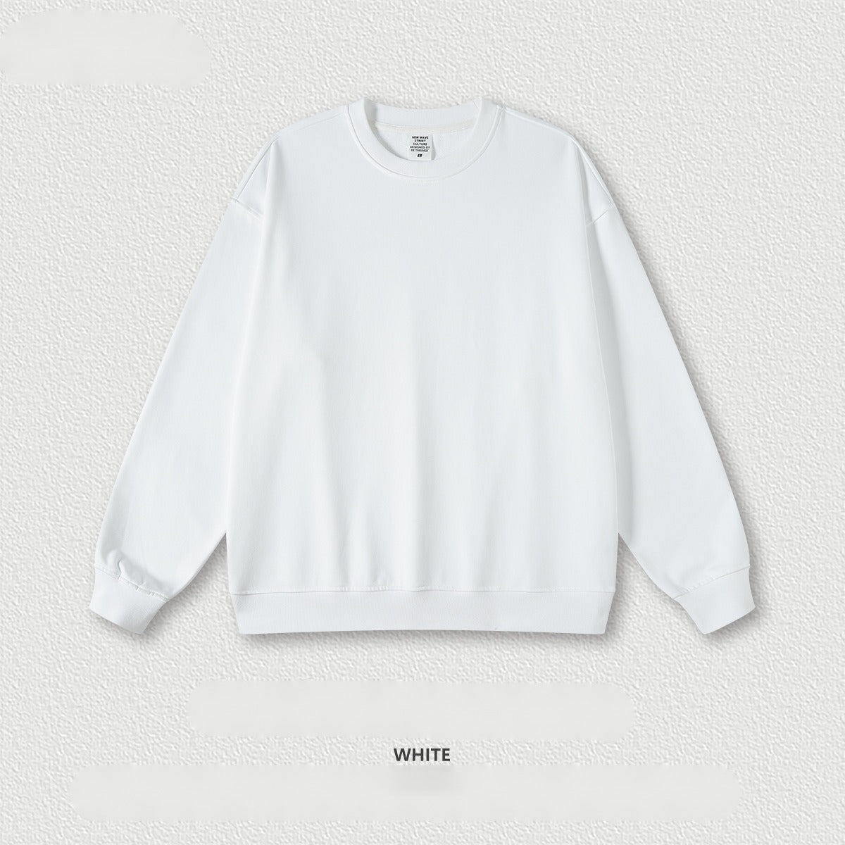 เสื้อฮู้ดคอกลมทรงหลวม ทำจากผ้าขนสัตว์แบบห่วง 440 กรัม สีพื้น มีให้เลือก 11 สี