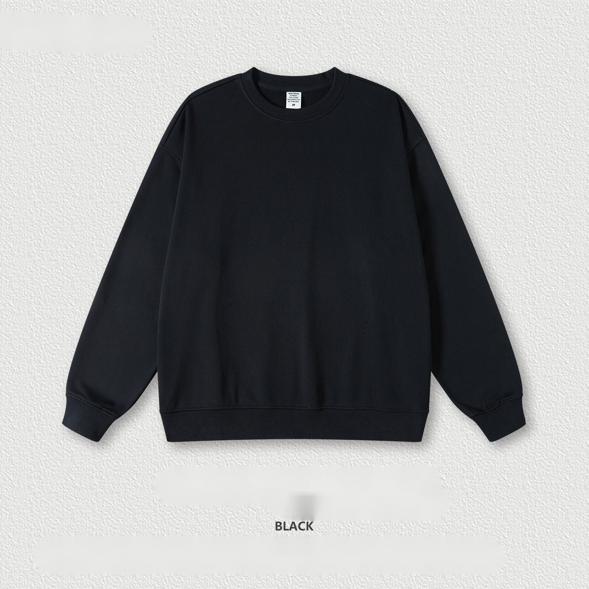เสื้อฮู้ดคอกลมทรงหลวม ทำจากผ้าขนสัตว์แบบห่วง 440 กรัม สีพื้น มีให้เลือก 11 สี