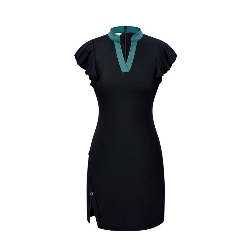 ชุดเดรสสำหรับเล่นกอล์ฟฤดูร้อน ชุดเดรสกีฬาแบบแห้งเร็ว ยืดหยุ่นได้ กระโปรงสำหรับใส่เล่นบอล