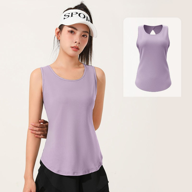 เสื้อกีฬาแขนกุดสำหรับผู้หญิง ทำจากผ้าตาข่ายบางๆ