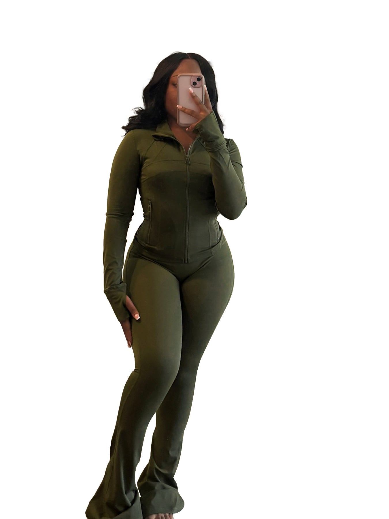 HR24057 ชุดสองชิ้นสุดเซ็กซี่ แขนยาว ทรงกระดิ่ง