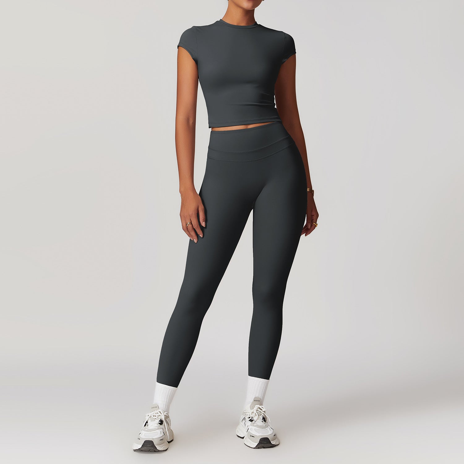 ชุดโยคะรัดรูปสำหรับผู้หญิง เอวสูง ยางยืด กระชับหลัง เหมาะสำหรับวิ่งออกกำลังกาย รหัส 8863-2