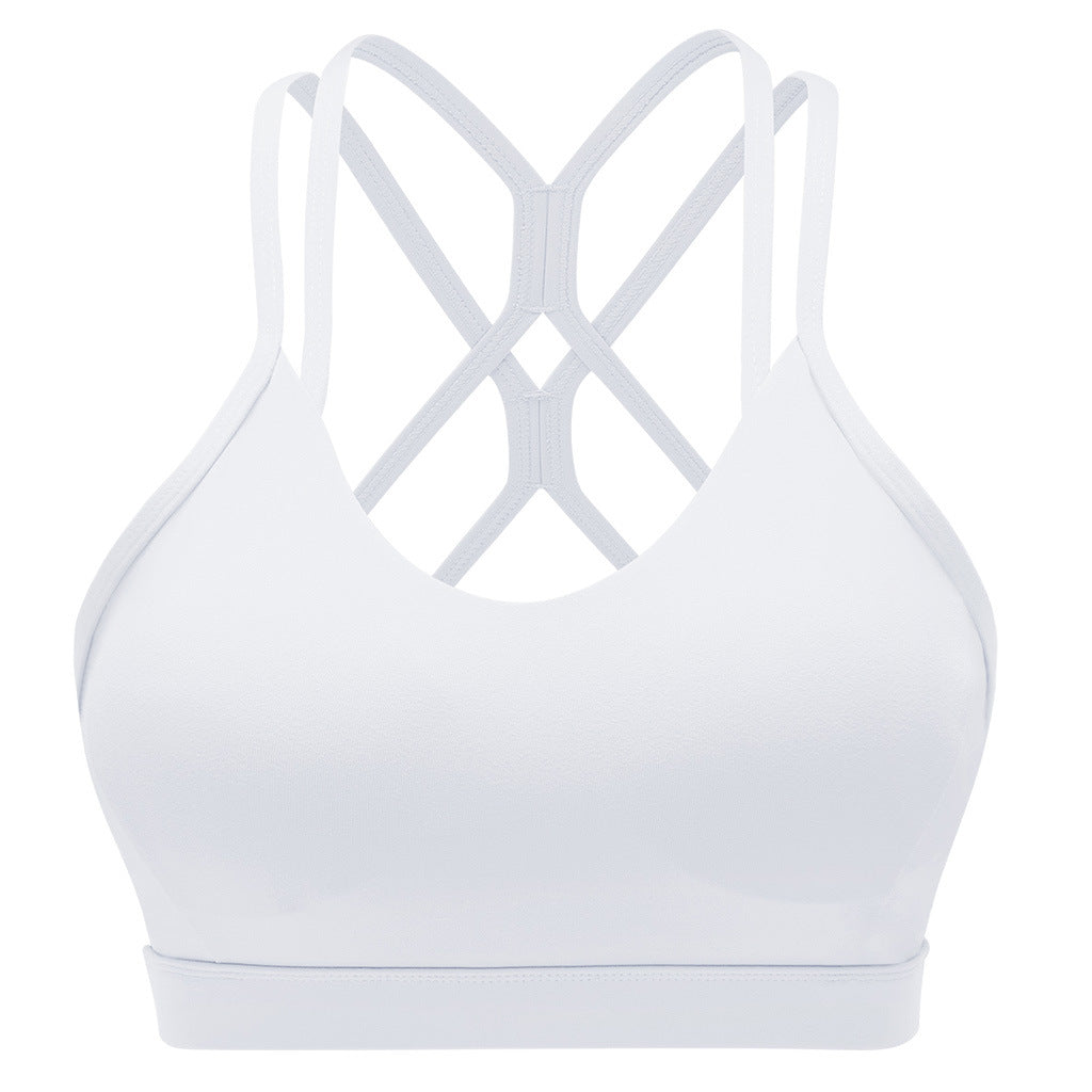 เสื้อกล้ามออกกำลังกายโยคะกันกระแทก บราโยคะสายบางเซ็กซี่ 3 สี