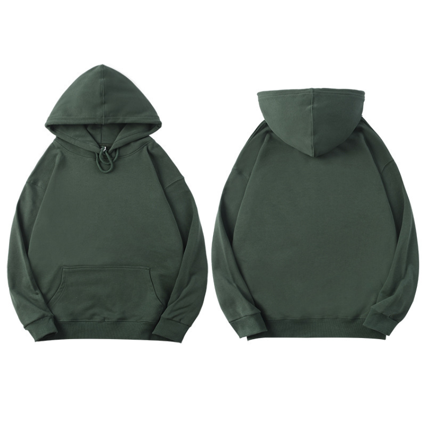 เสื้อฮู้ดผ้าฝ้ายหวีคุณภาพสูง สีพื้นเรียบ สำหรับทั้งชายและหญิง พร้อมโลโก้สั่งทำได้ 14 สี