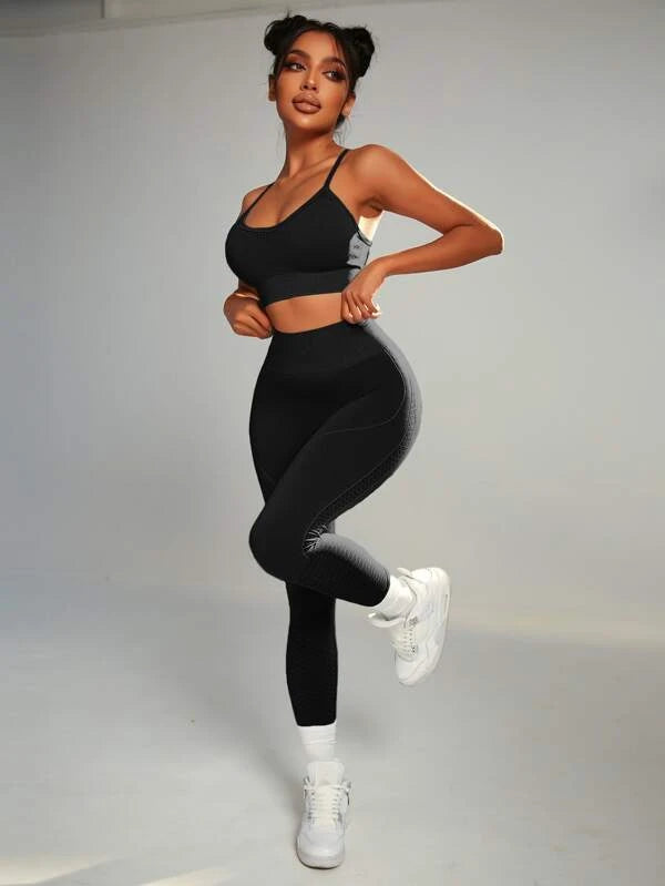 กางเกงเลกกิ้งออกกำลังกายกลางแจ้ง สีพีช เอวสูง กระชับสัดส่วน กางเกงขายาวแบบสองชิ้น มีให้เลือก 10 สี