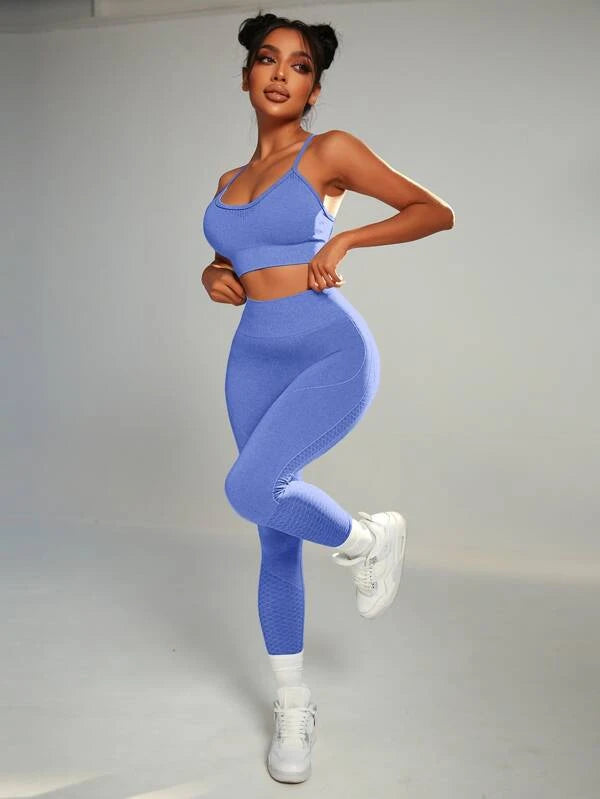 กางเกงเลกกิ้งออกกำลังกายกลางแจ้ง สีพีช เอวสูง กระชับสัดส่วน กางเกงขายาวแบบสองชิ้น มีให้เลือก 10 สี