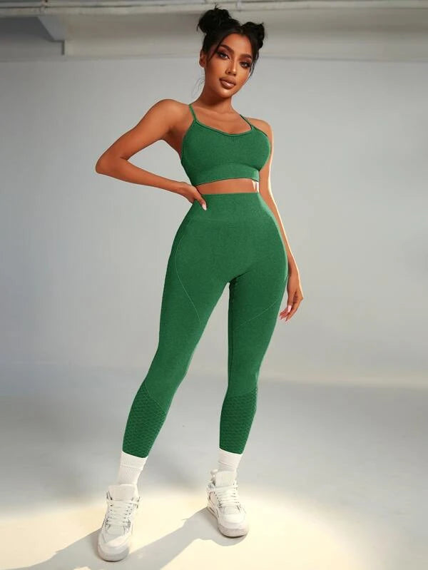 กางเกงเลกกิ้งออกกำลังกายกลางแจ้ง สีพีช เอวสูง กระชับสัดส่วน กางเกงขายาวแบบสองชิ้น มีให้เลือก 10 สี